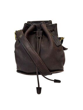 Vintage COACH 9952 Lula’s Legacy Brawn Leather Drawstring Bucket Shoulder Bag